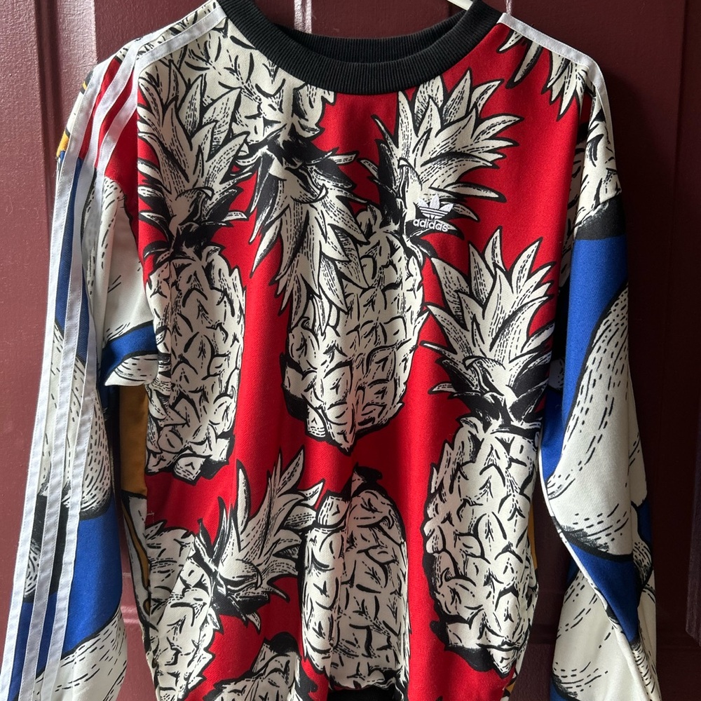 Adidas Red Pineapple Print Sweatshirt
